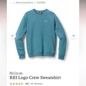 COPY - REI logo crew sweatshirt men’s small euc grwy slate blue